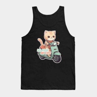 Kawaii cat riding scooter Tank Top